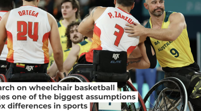 Physiological differences between women and men in sports may be far less pronounced in wheelchair basketball players. Steph Chambers/Staff via Getty Images Sports